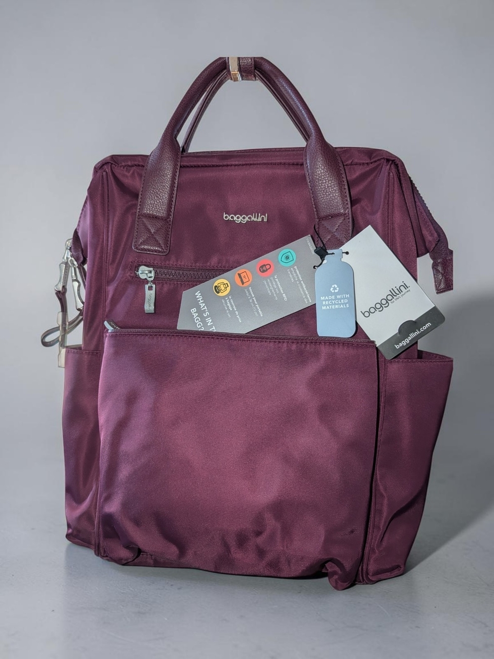 Baggallini Convertible Backpack Tote – Plum Burgundy